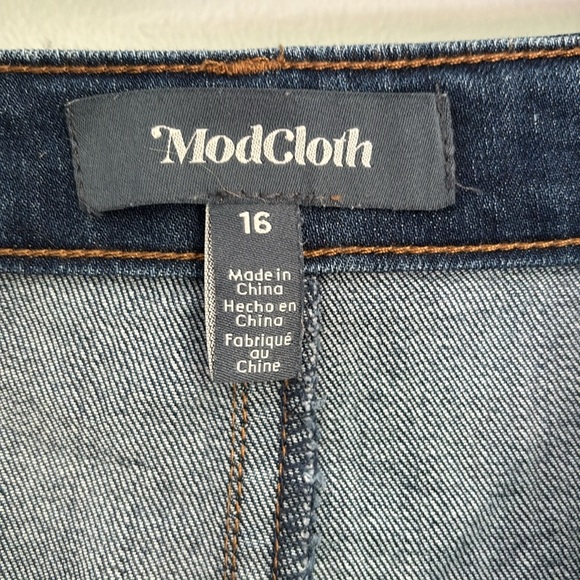 ModCloth The Grier Wide Leg Flare Jeans Ultra High Rise 90s Sz 16 Retro Vintage - Picture 9 of 14